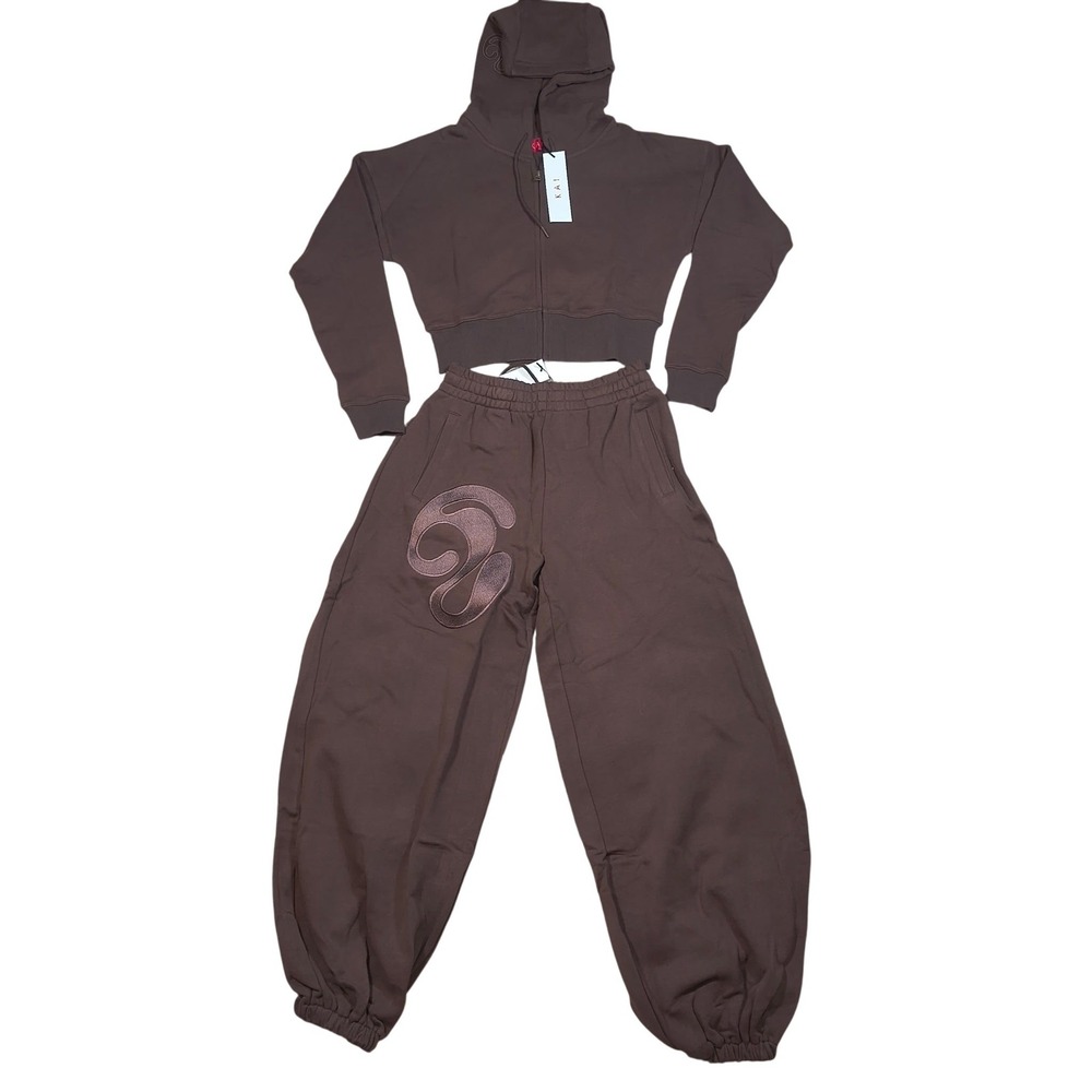 Kai Collective Espresso Matching Set Hoodie Parachute Sweatpants Medium NWT - Picture 14 of 16